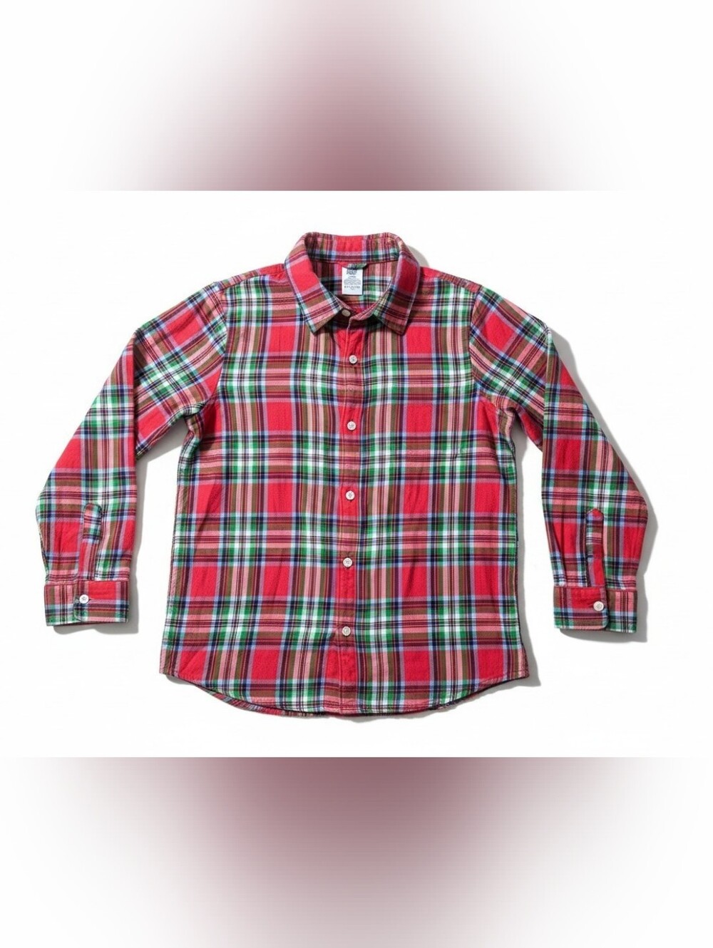 Men's Red Plaid Button-Down Shirt